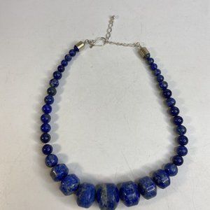 Jay King Desert Rose Trading DTR Graduated Sodalite Sterling Silver Necklace 20"